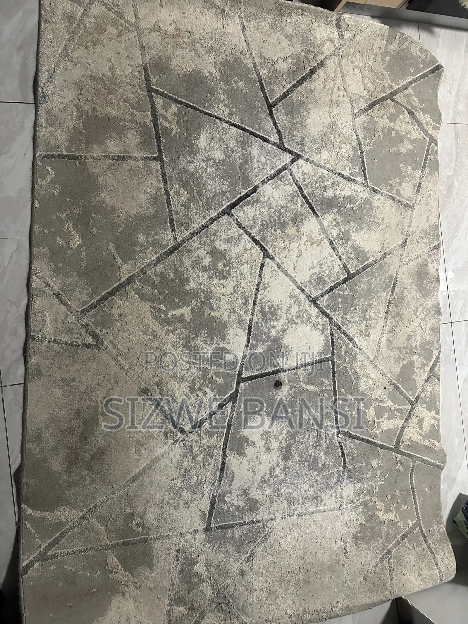 Modern Grey Patterned Carpet for Sale