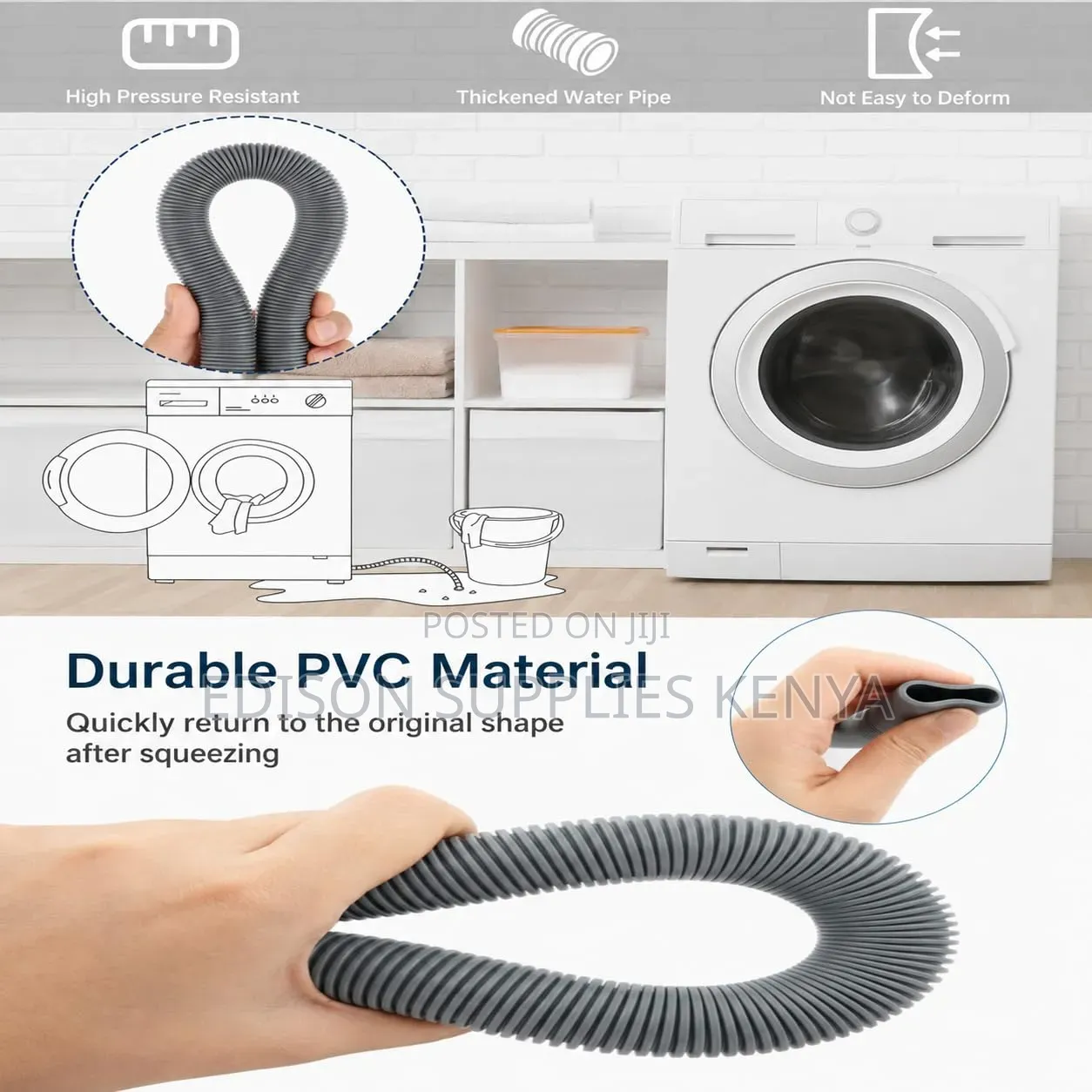 5m Washing Machine Outlet Pipes 5 Metres Outlet Pipe Dish Washer Pipe