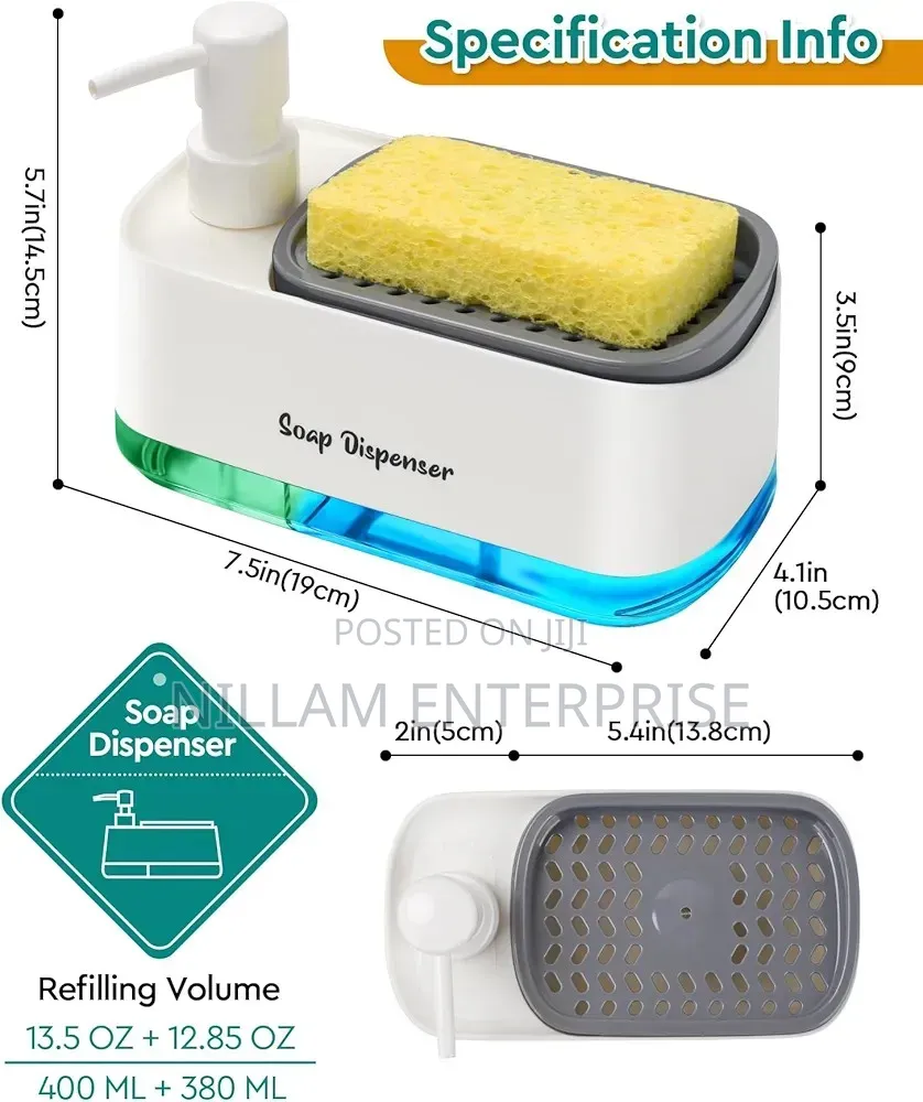 Hand and Dish Liquid Soap Dispenser