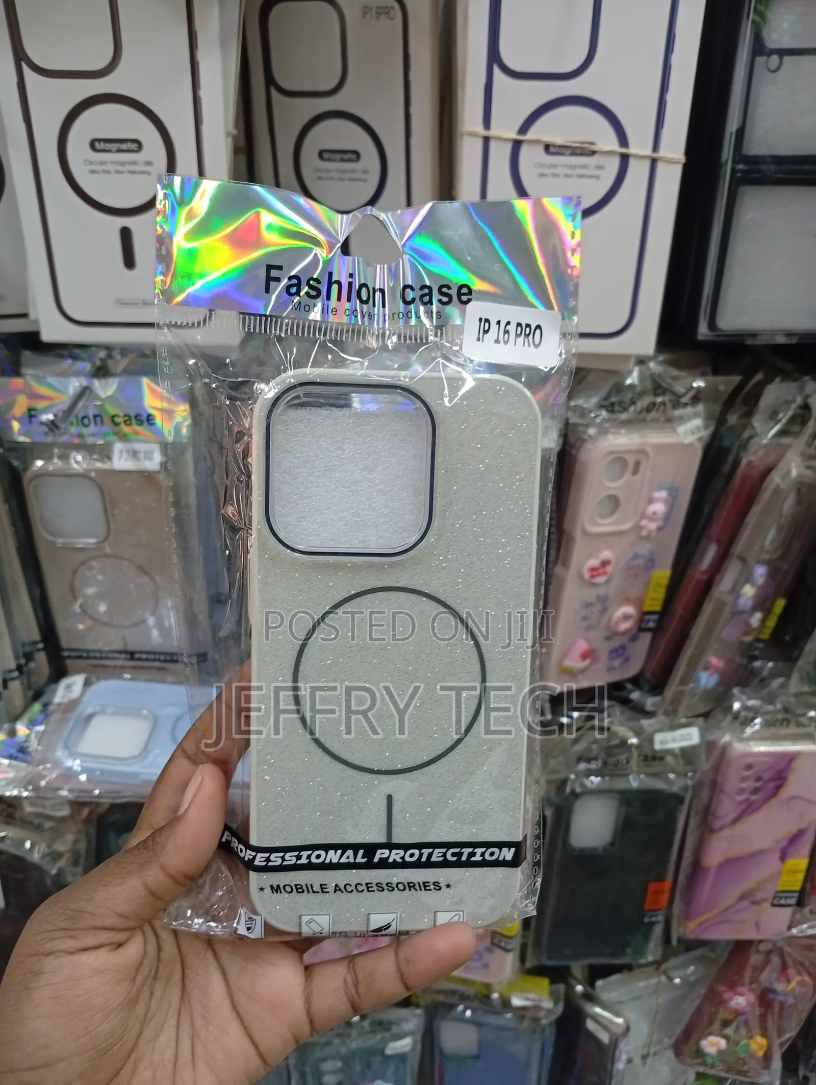 iPhone 16 Pro Glittery, Light-Colored Fashion Case
