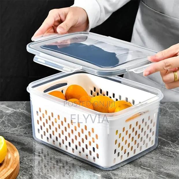 3 Piece Set Fridge Storage Container With Strainer - main view