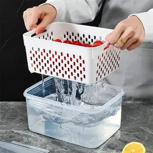 3 Piece Set Fridge Storage Container With Strainer