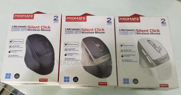 Promate Silent Click Ergonomic Wireless Mouse || Promate Samit - main view