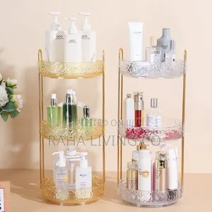 3 Layer 360° Rotating Makeup Storage Rack Organizer