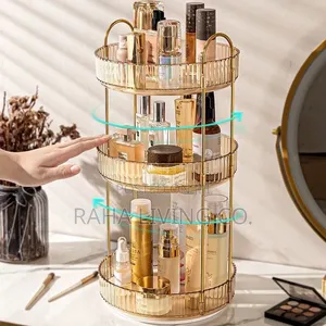 3 Layer 360° Rotating Makeup Storage Rack Organizer