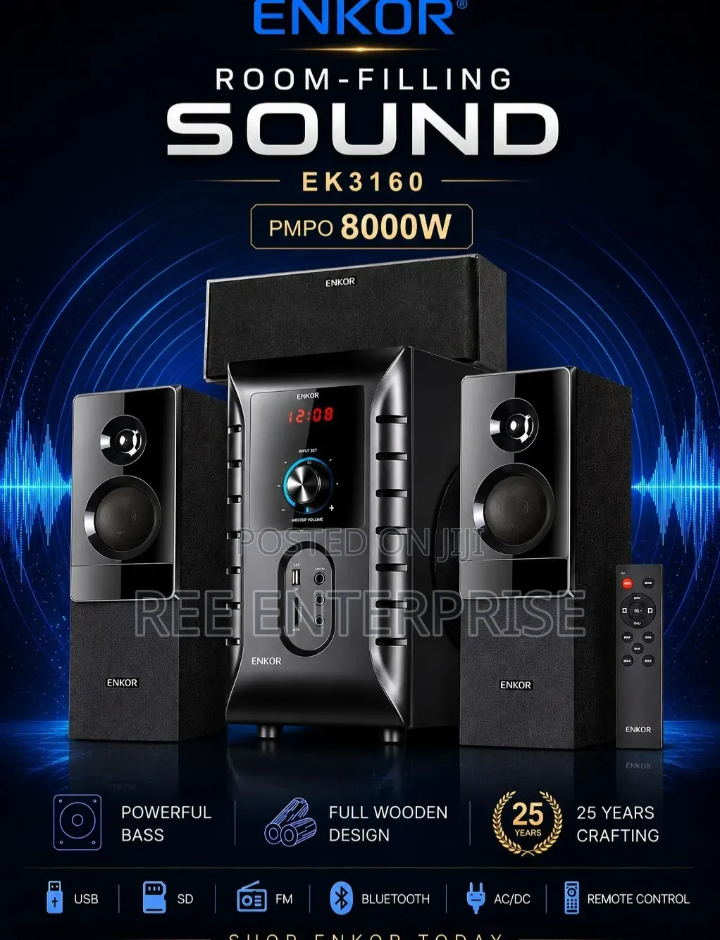 8000 Watts Enkor Multimedia Speaker System