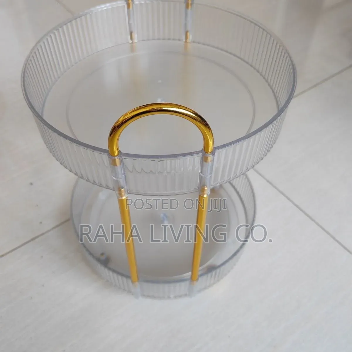 2 Layer 360° Rotating Makeup Storage Rack Organizer