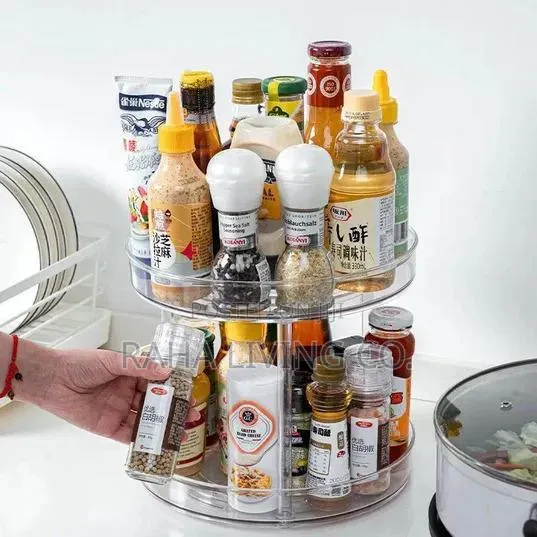 2 Layer 360° Lazy Susan Cabinet Turntable Organizer