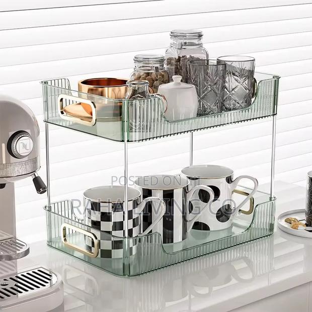2 Tier Rectangular Countertop Storage Organizer | Multi-Colour - thumbnail 2