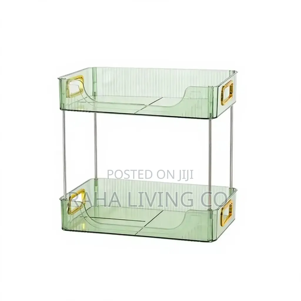 2 Tier Rectangular Countertop Storage Organizer | Multi-Colour