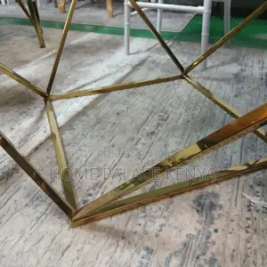 Coffee Table: Geometric Coffee Table With Gold Finished Frame