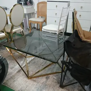 Coffee Table: Geometric Coffee Table With Gold Finished Frame