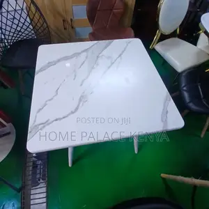 Dining Table: Square Particle Board Table With Marble Effect