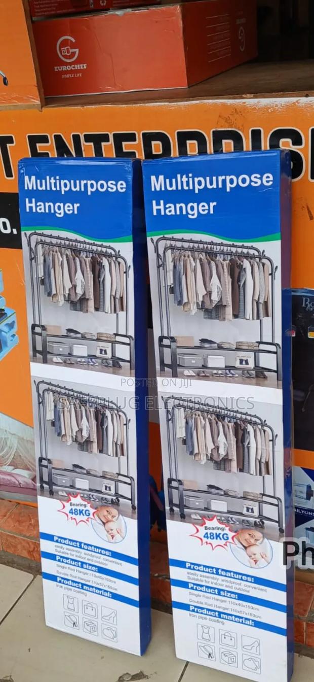Double Pole Clothes Rack – Heavy Duty Garment Organizer - main view