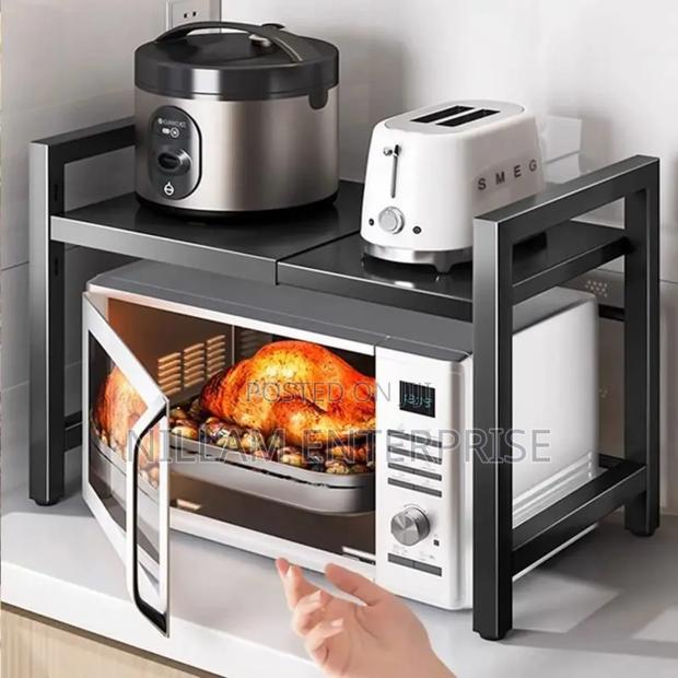Expandable Metallic High Quality Modern Microwave Stand* - thumbnail 3