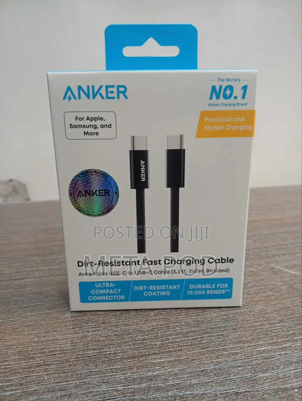 Anker Zolo Usb-C to Usb-C 240w Cable (3.3ft Braided)