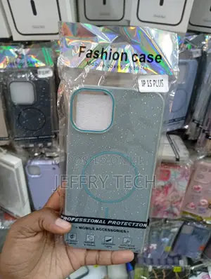 Ip 15 Plus Textured, Shimmering Glitter Overlay Cover