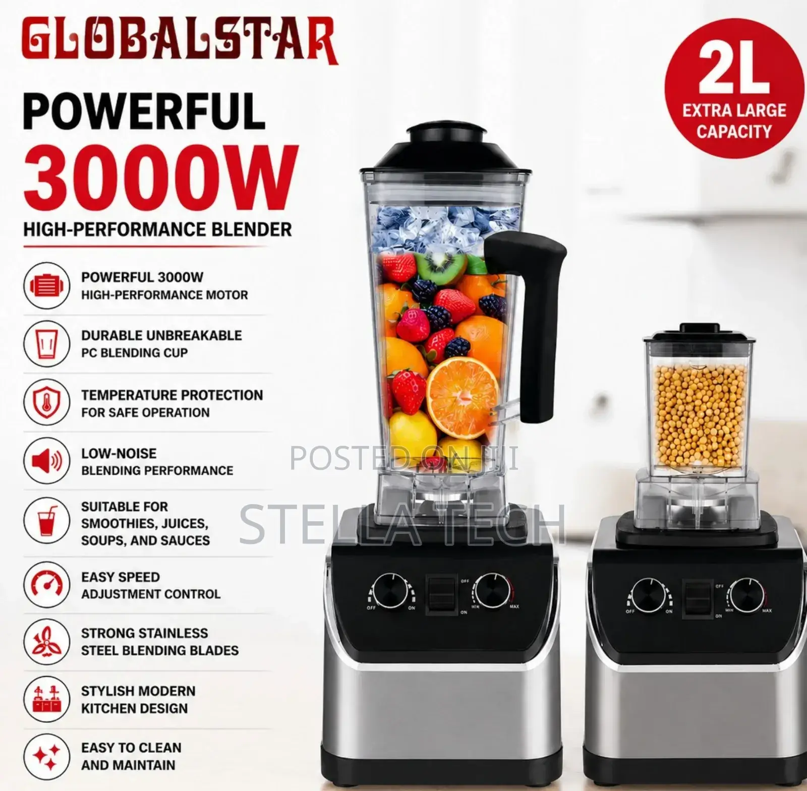 Globalstar 2 in 1 Gs-1681 3000w 2l Blender