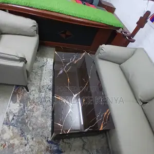 Coffee Table: Glass Table With Leather Sides Tufted With Crystals