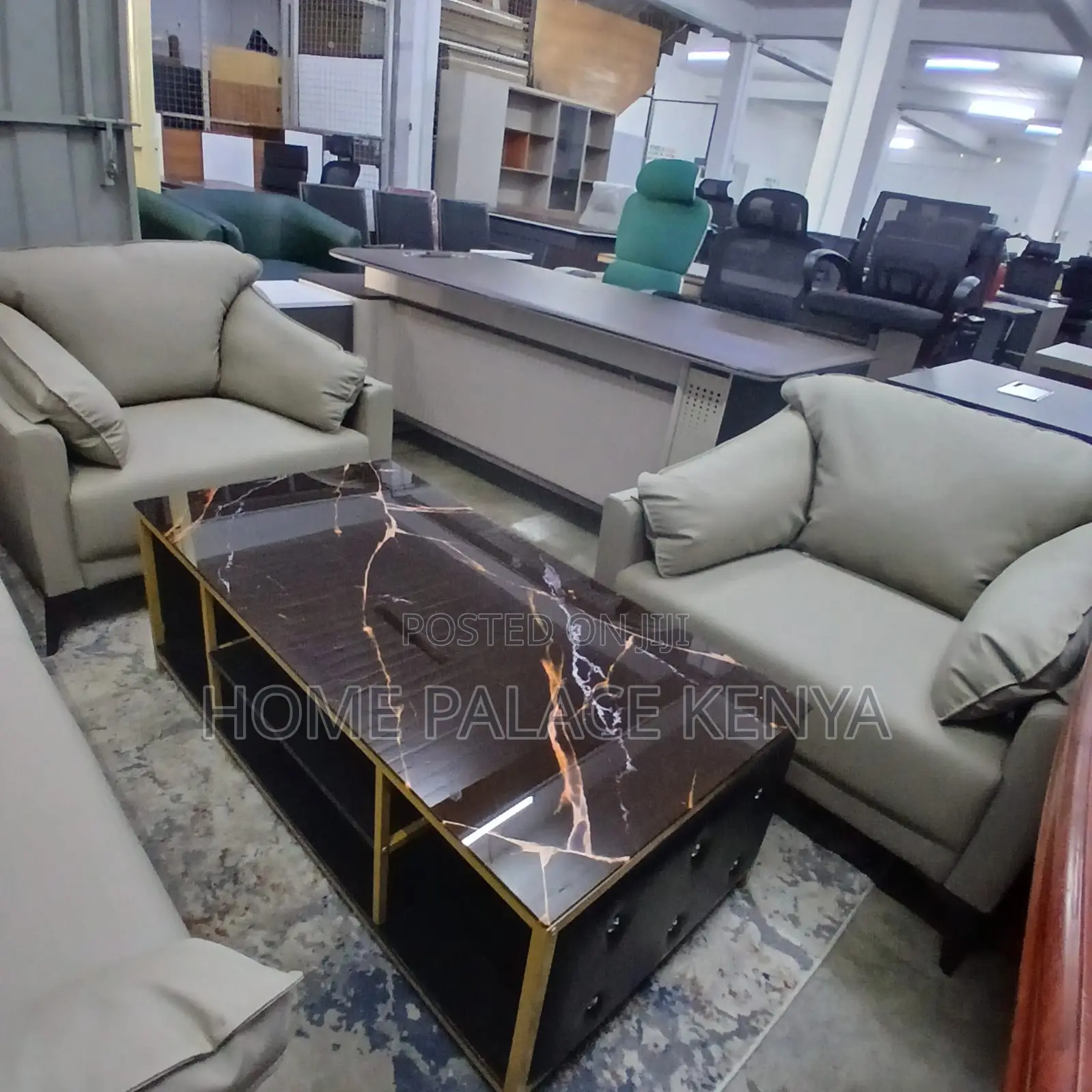 Coffee Table: Glass Table With Leather Sides Tufted With Crystals