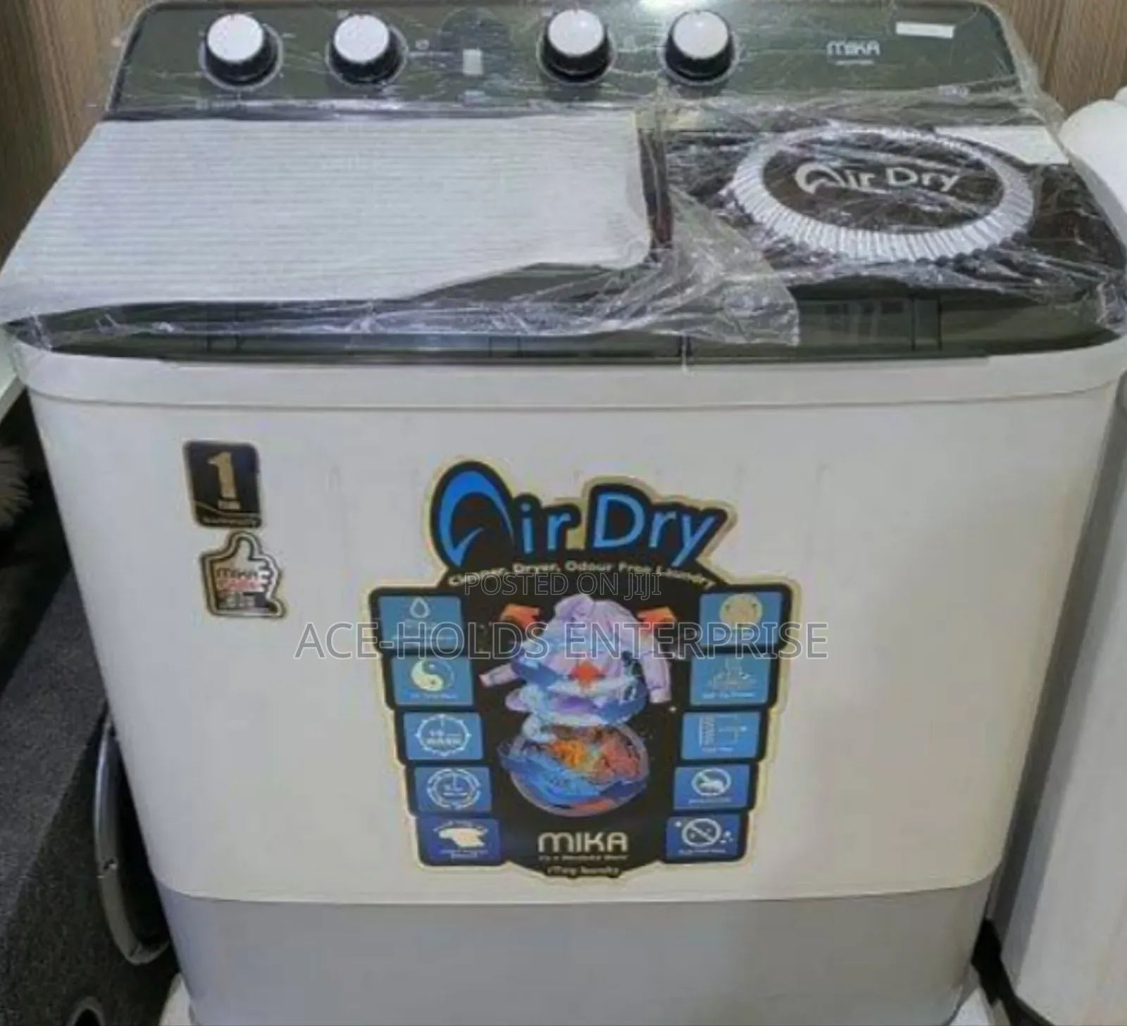 Mika Twin Tub Washing Machine, 10 KGS - White (Air Dry Technology)
