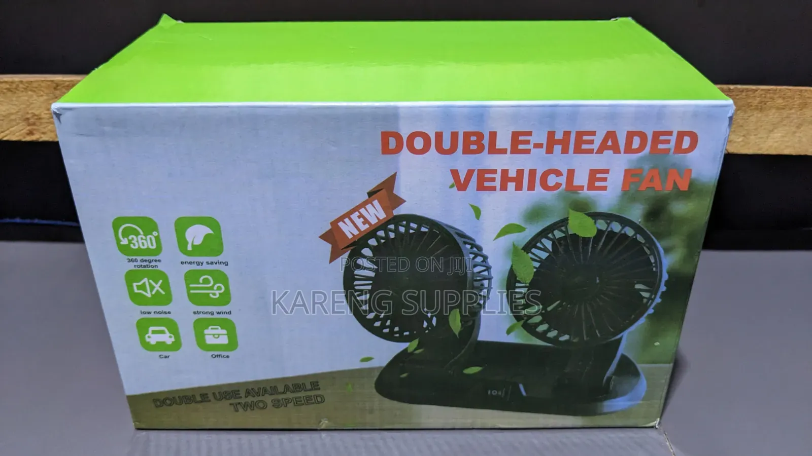 Adjustable Double Headed Car Fan