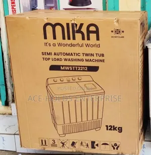 Mika Semi-Automatic Twin Tub Washing Machine, 12kg - White (Mwstt2212)
