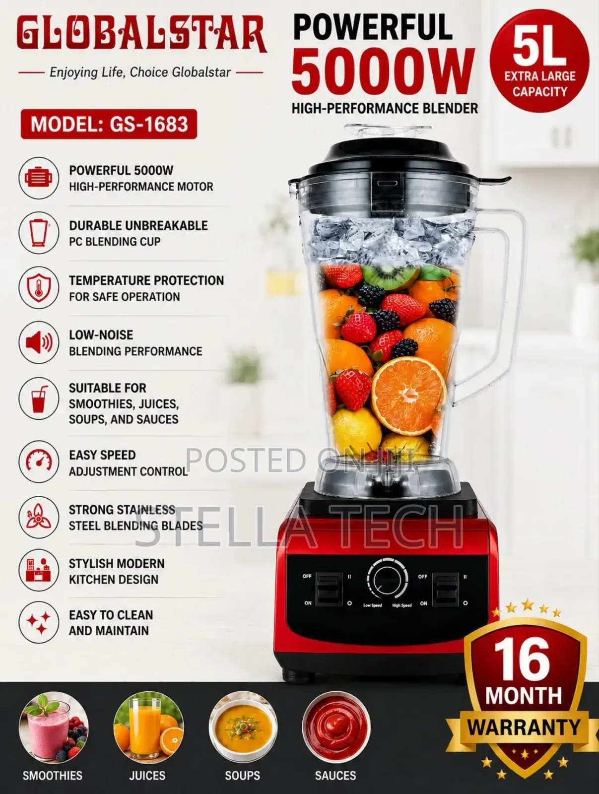 Heavy Duty 2in 1gs-1683 Blender And Grinder Commercial Blender