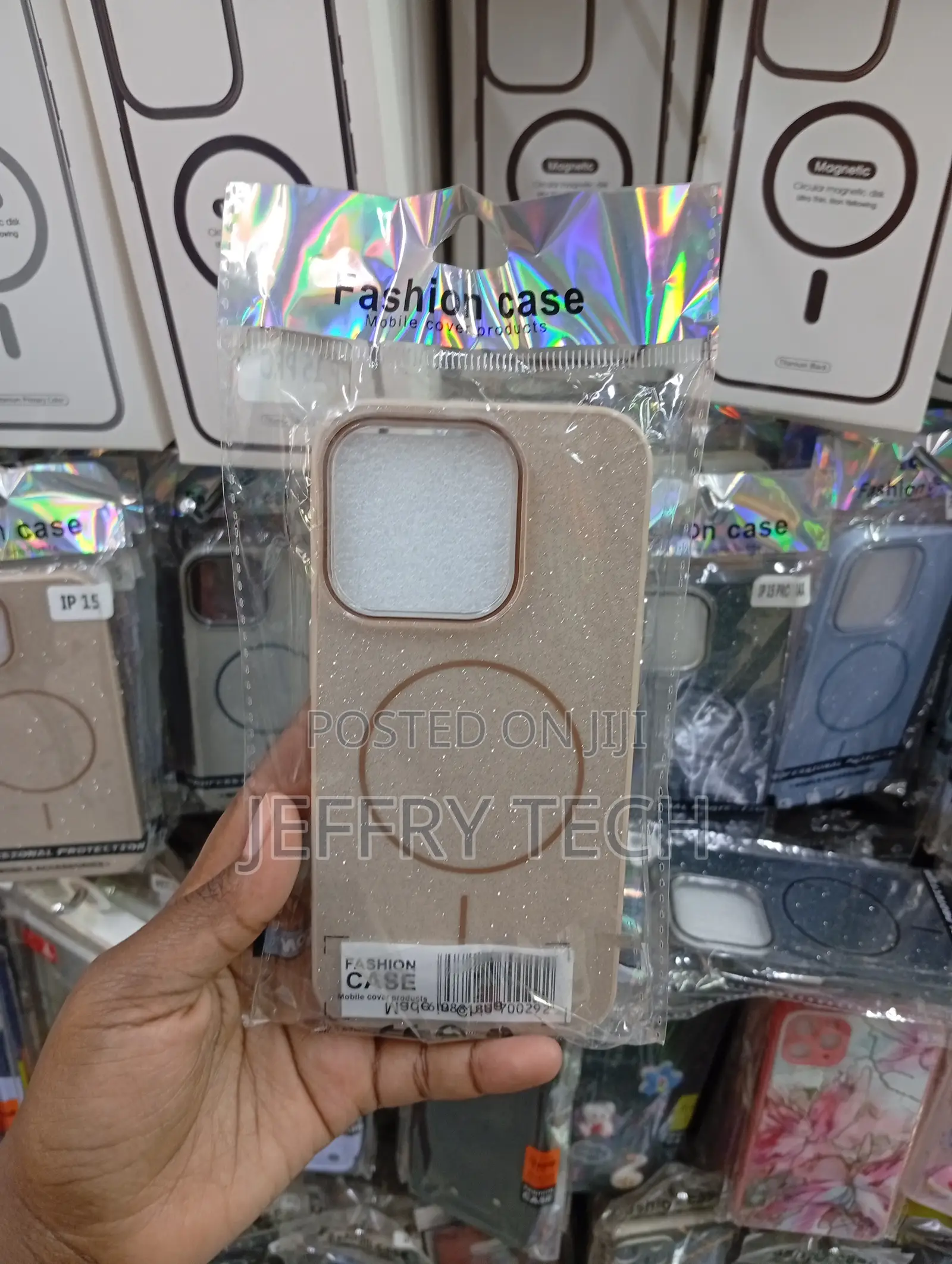 iPhone 15 Pro Shimmering, Beige Glitter Phone Case