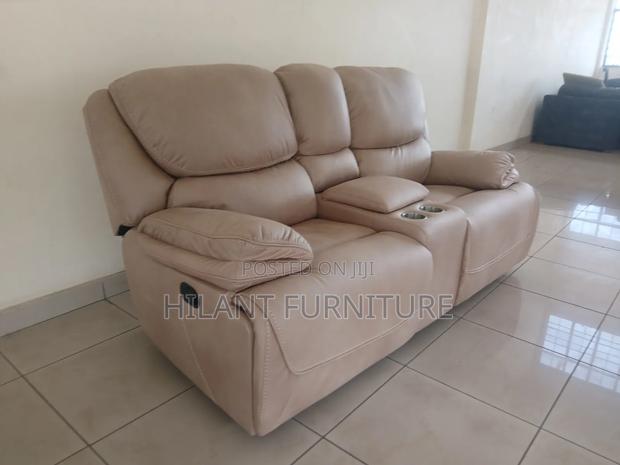 Cream 2 Seater King-Size Recliner Sofa. - thumbnail 2