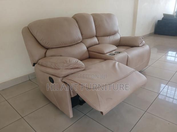 Cream 2 Seater King-Size Recliner Sofa. - thumbnail 3