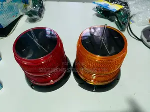 Solar-Powered Led Strobe Warning Lights With Magnetic Bases