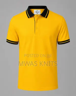 Yellow Collar Black Polo T Shirt Fashion Cute