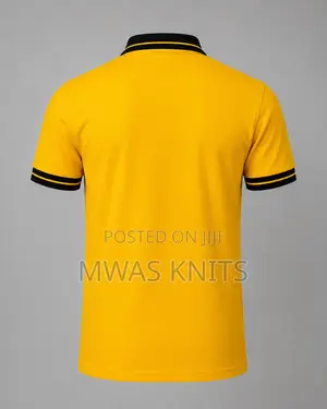 Yellow Collar Black Polo T Shirt Fashion Cute