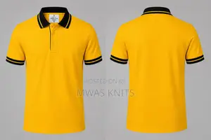 Yellow Collar Black Polo T Shirt Fashion Cute