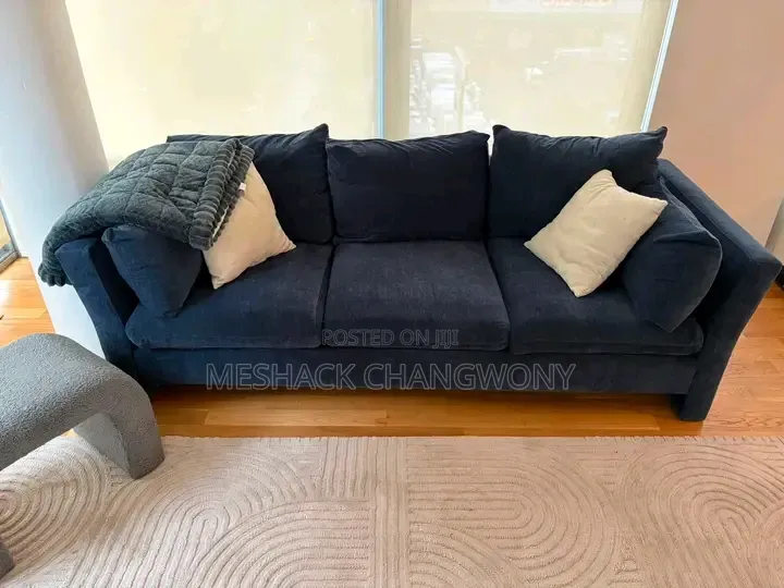 Modern White L-Shaped Sectional Sofa Set – 3 Seater