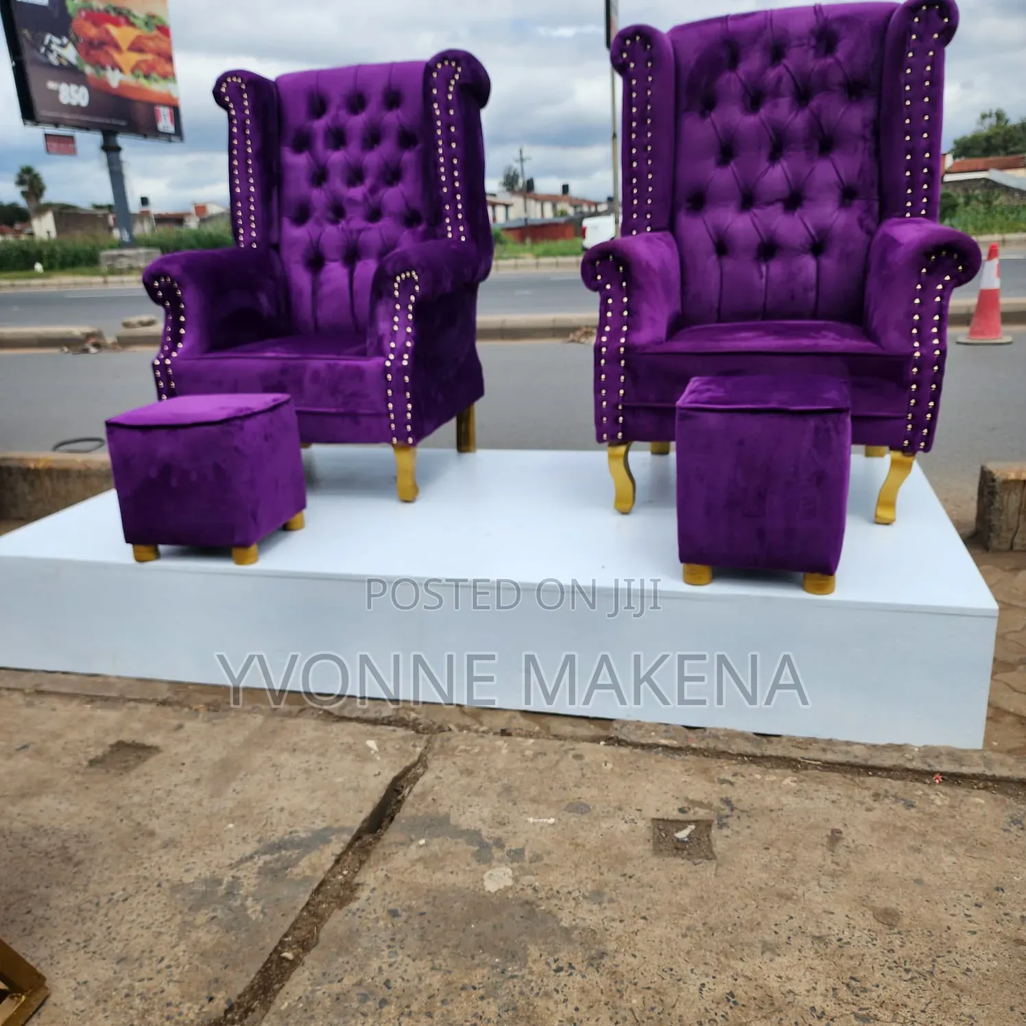 Pedicure Chair Set Purple