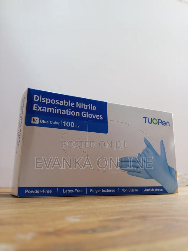Blue Nitrile Gloves - Powder Free Disposable Examination Gloves - thumbnail 3