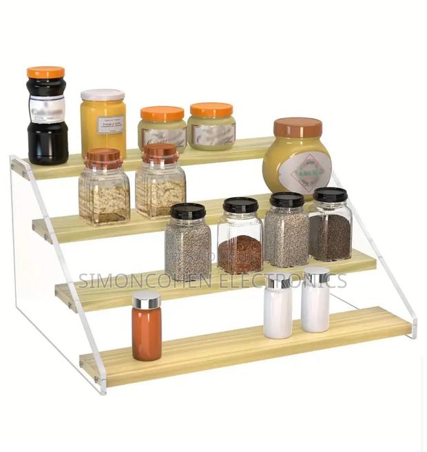 4 Tier Bamboo and Acrylic Multi Purpose Stand - thumbnail 2