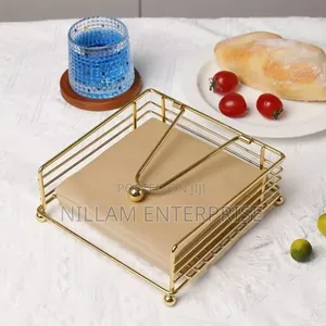 Modern Metallic Serviette Holder With Weighted Arm