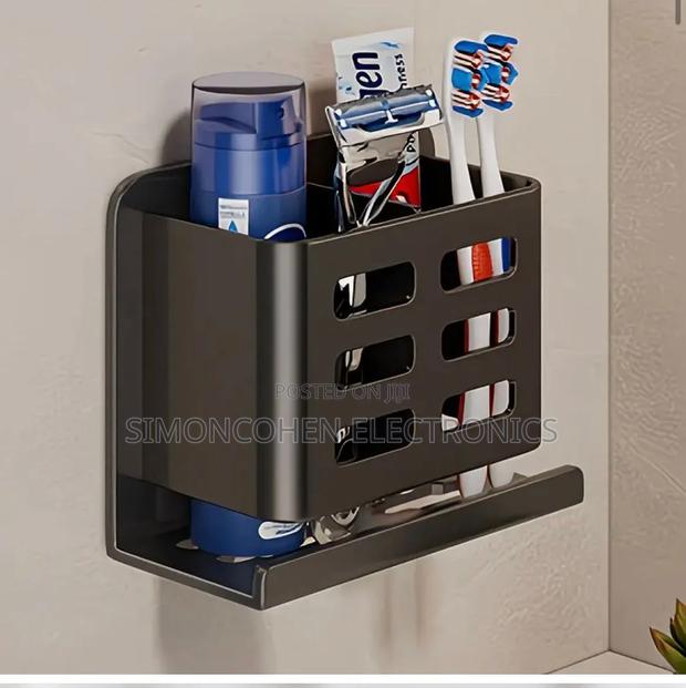 Wall Mounted Bathroom Organizer Holder for Toothbrush Toothpaste