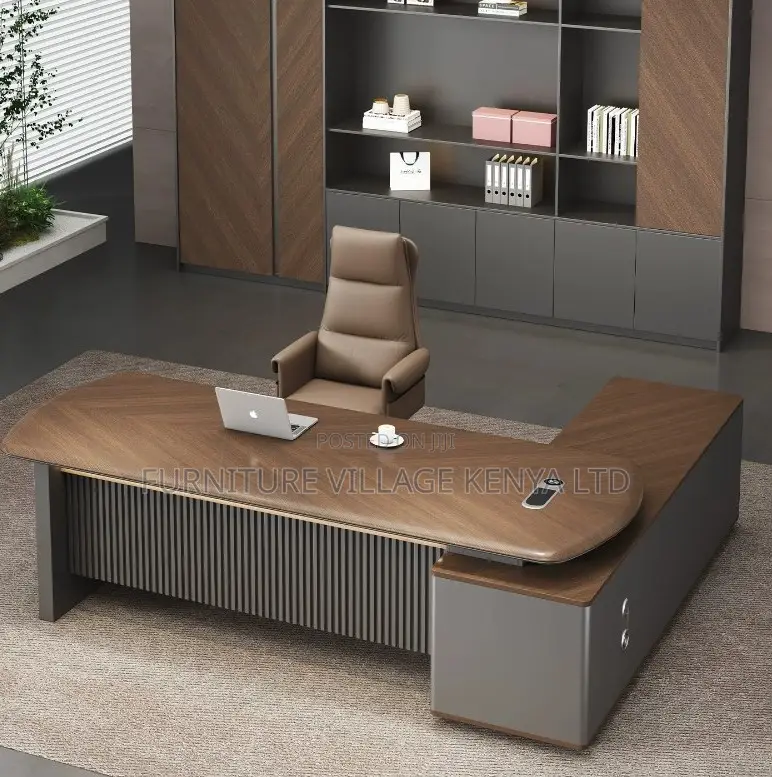 1.8m L-Shaped Office Desk With Curved Edges