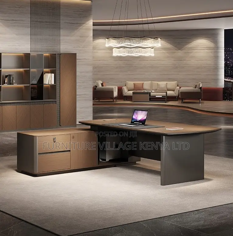 1.8m L-Shaped Office Desk With Curved Edges