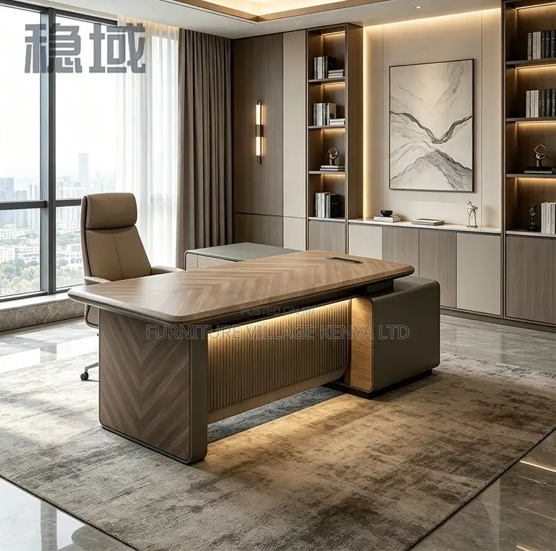 1.8m L-Shaped Office Desk With Curved Edges