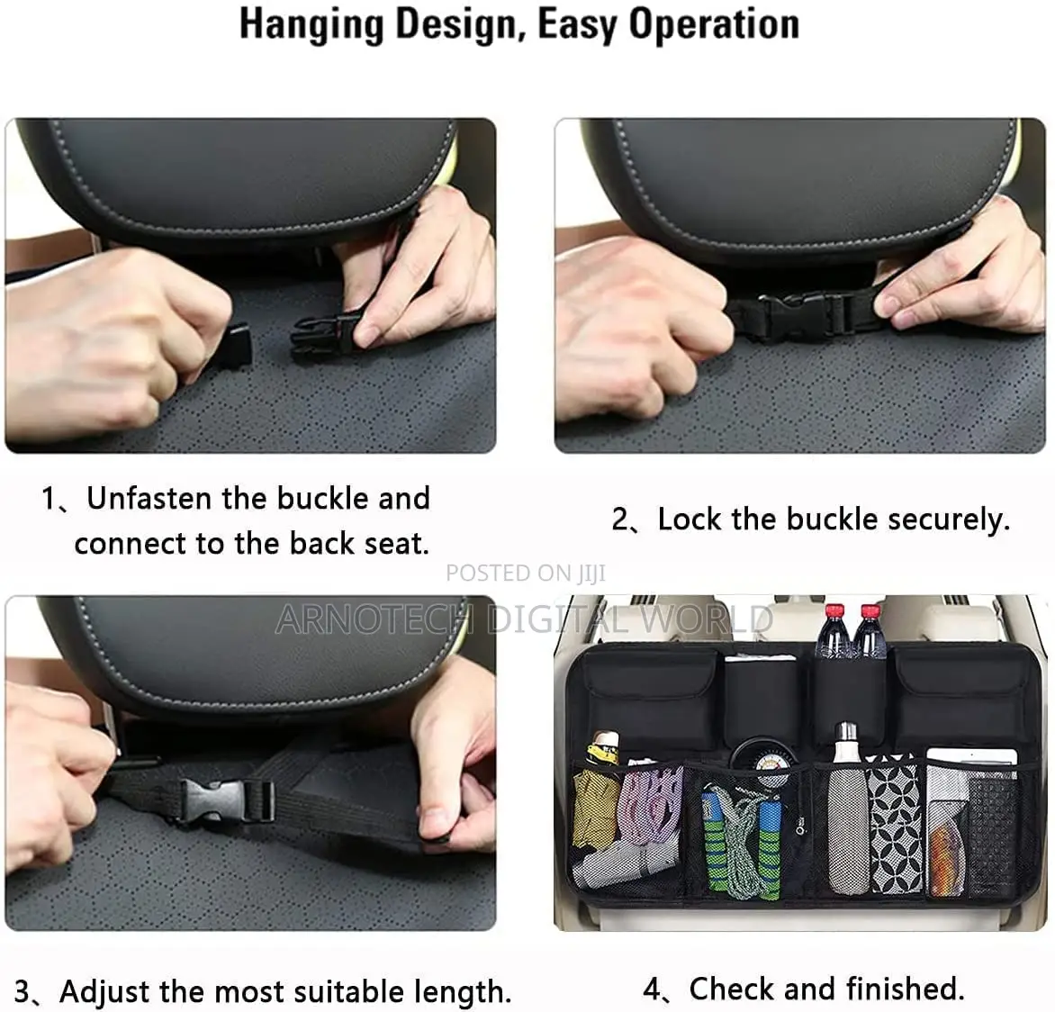 Car Trunk Organizer Adjustable Backseat Storage Bag