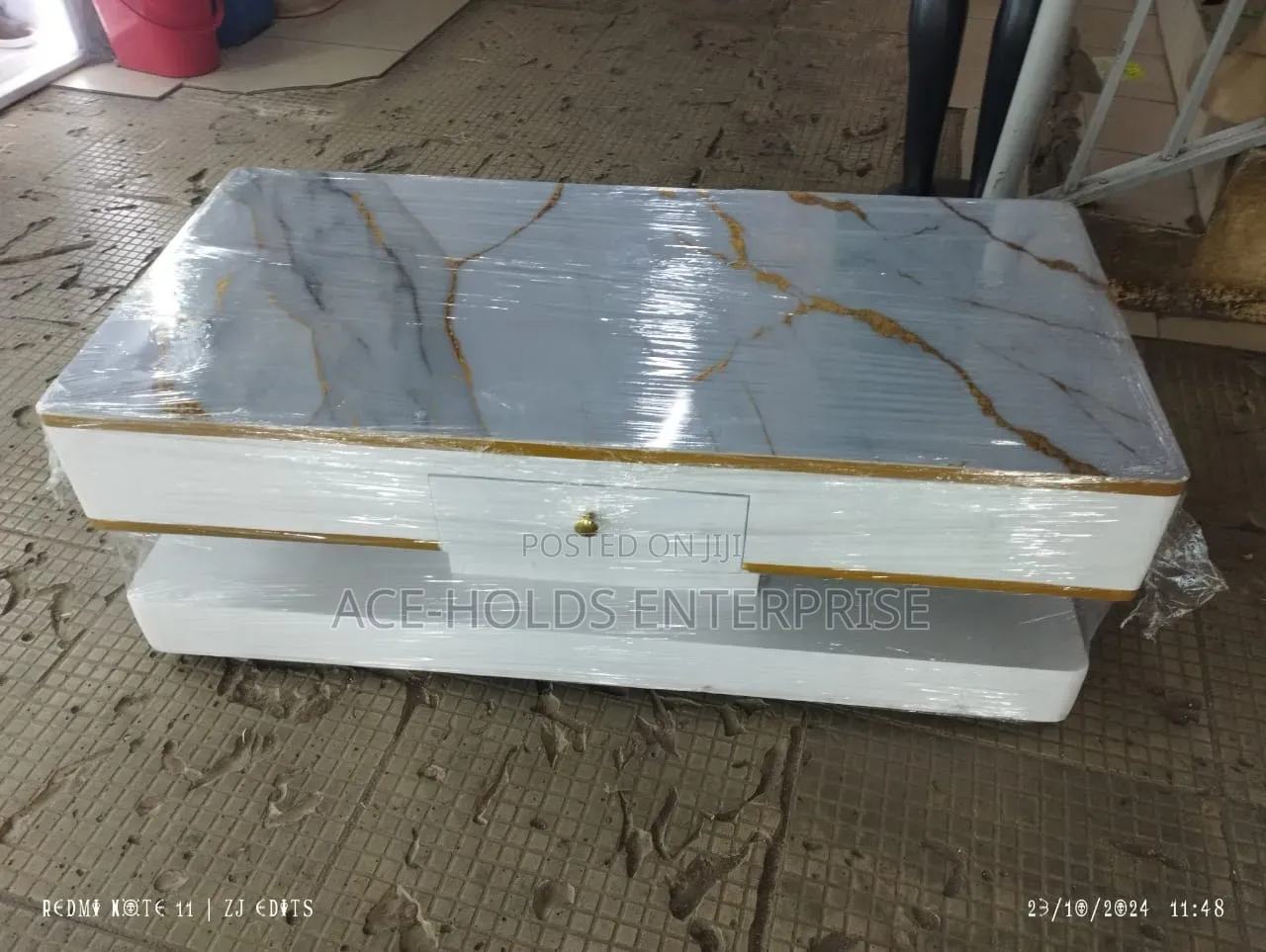 Modern Designed Marble Top Coffee Table With Small Drawer