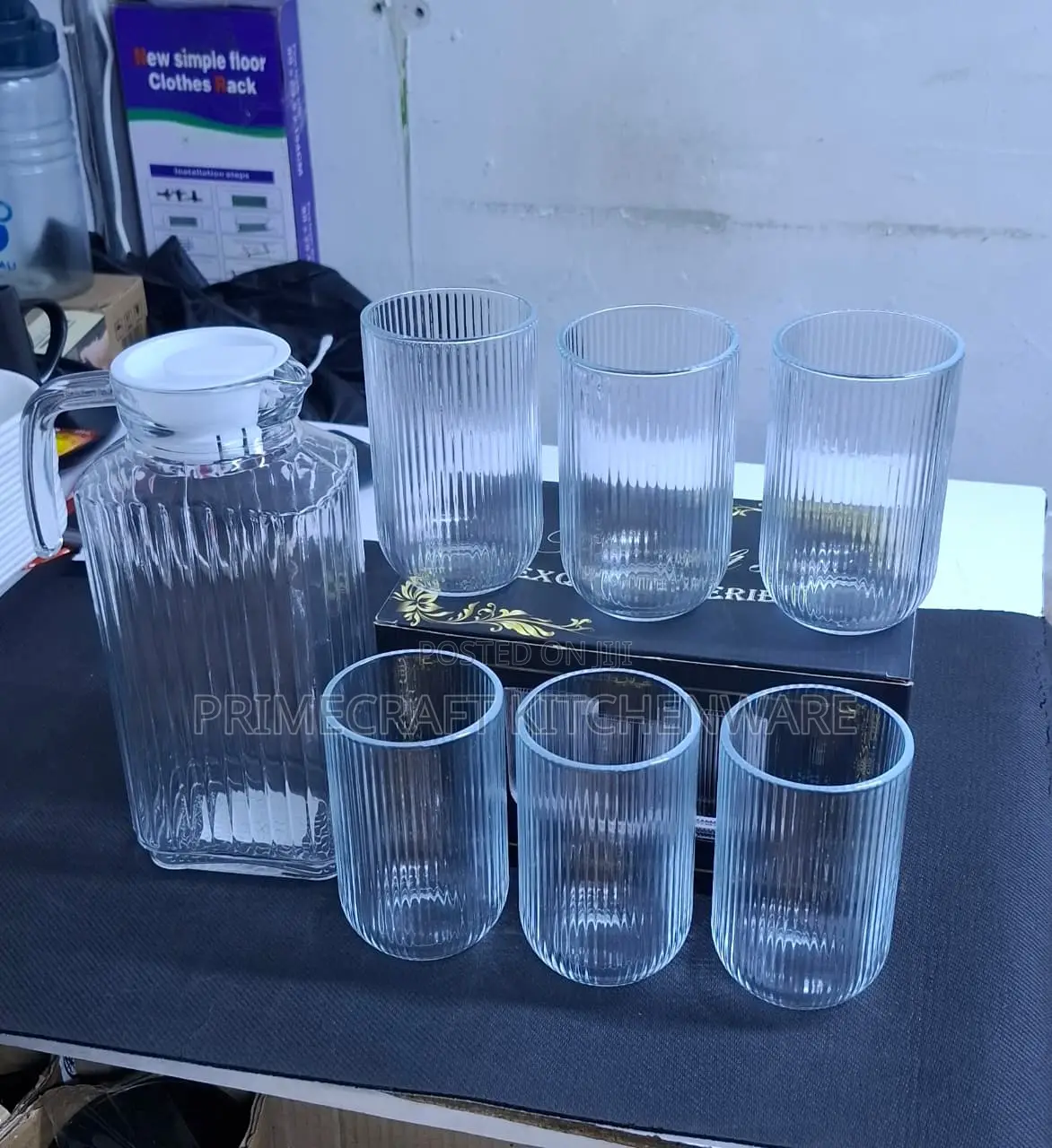 Water Glasses 7 PCS With Glass Jug