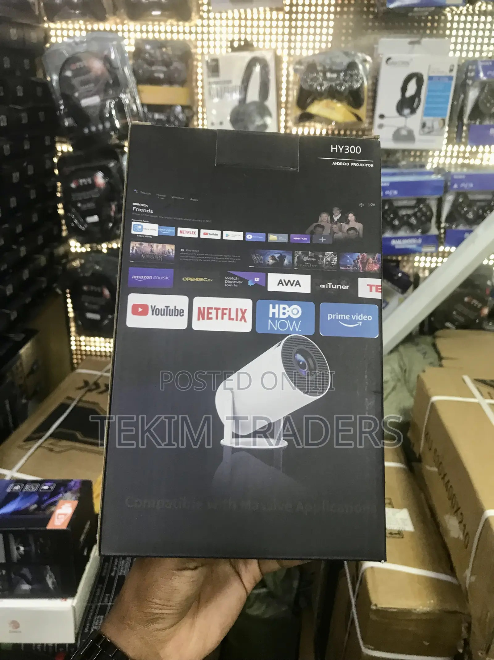Hy300 Android Projector 720p 5g Wifi 6 Bt5.0 Portable Support