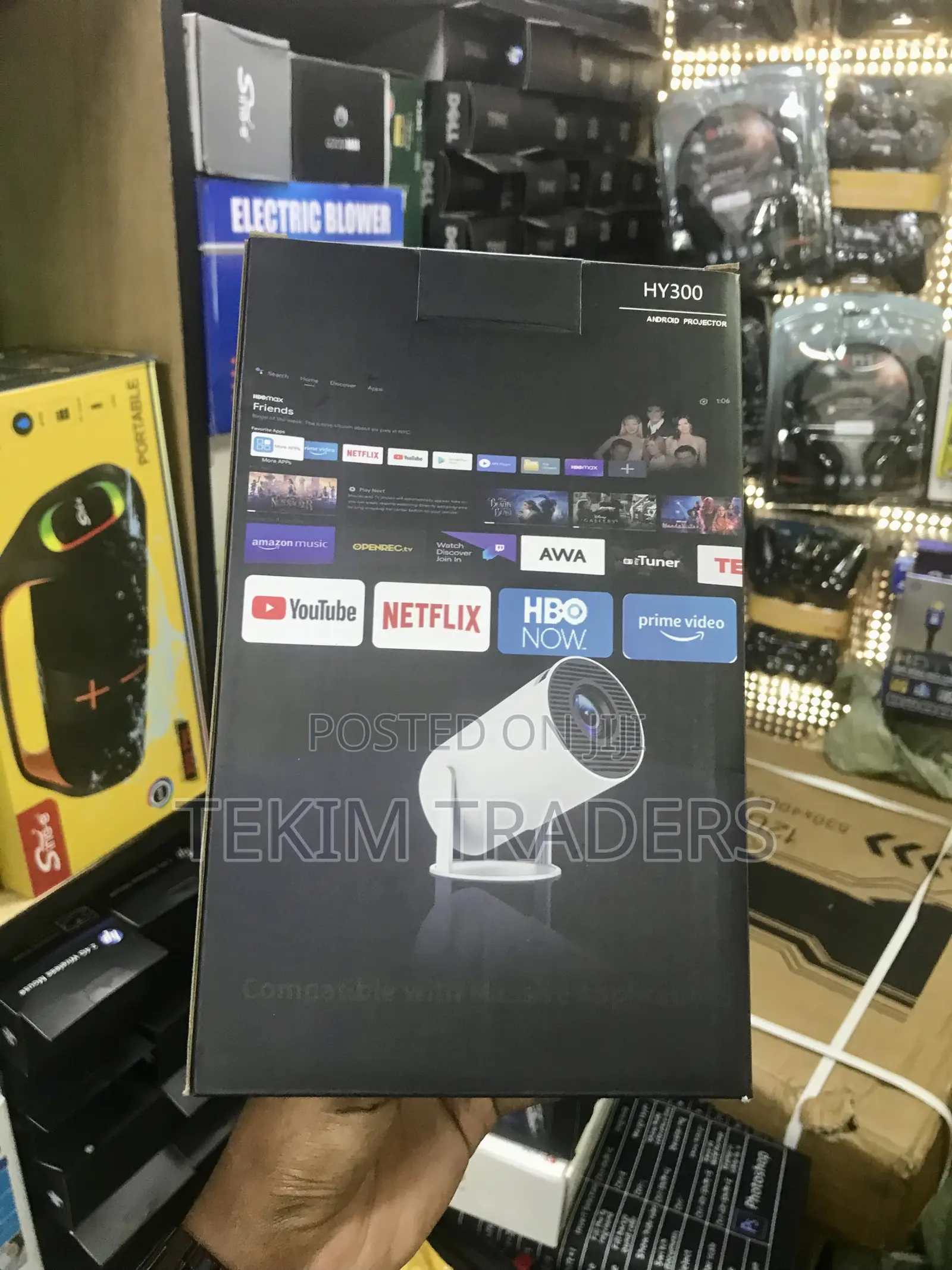 Hy300 Android Projector 720p 5g Wifi 6 Bt5.0 Portable Support
