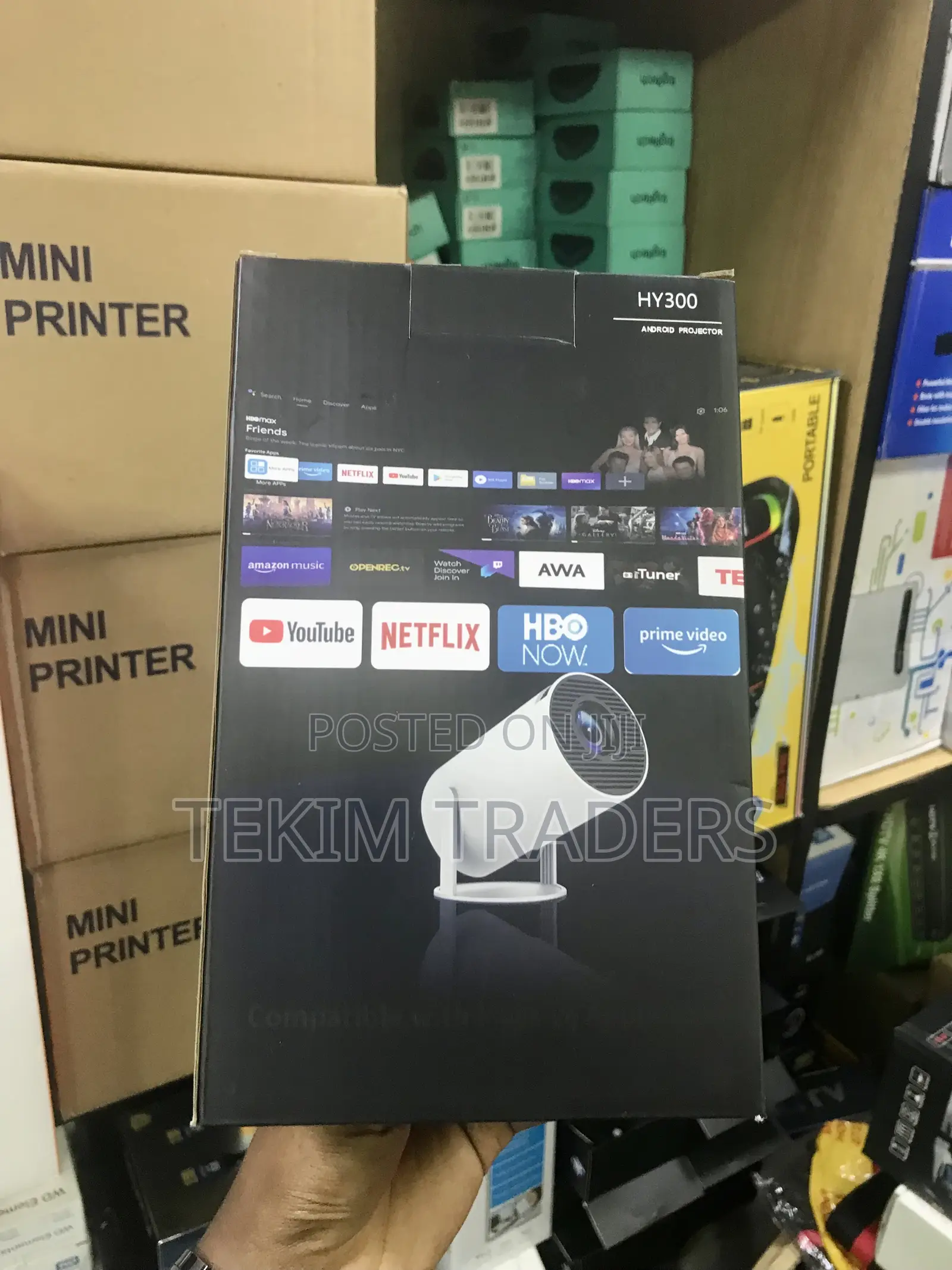 Hy300 Smart Portable Projector-Android 11, Wifi 6, 130 Inch Display